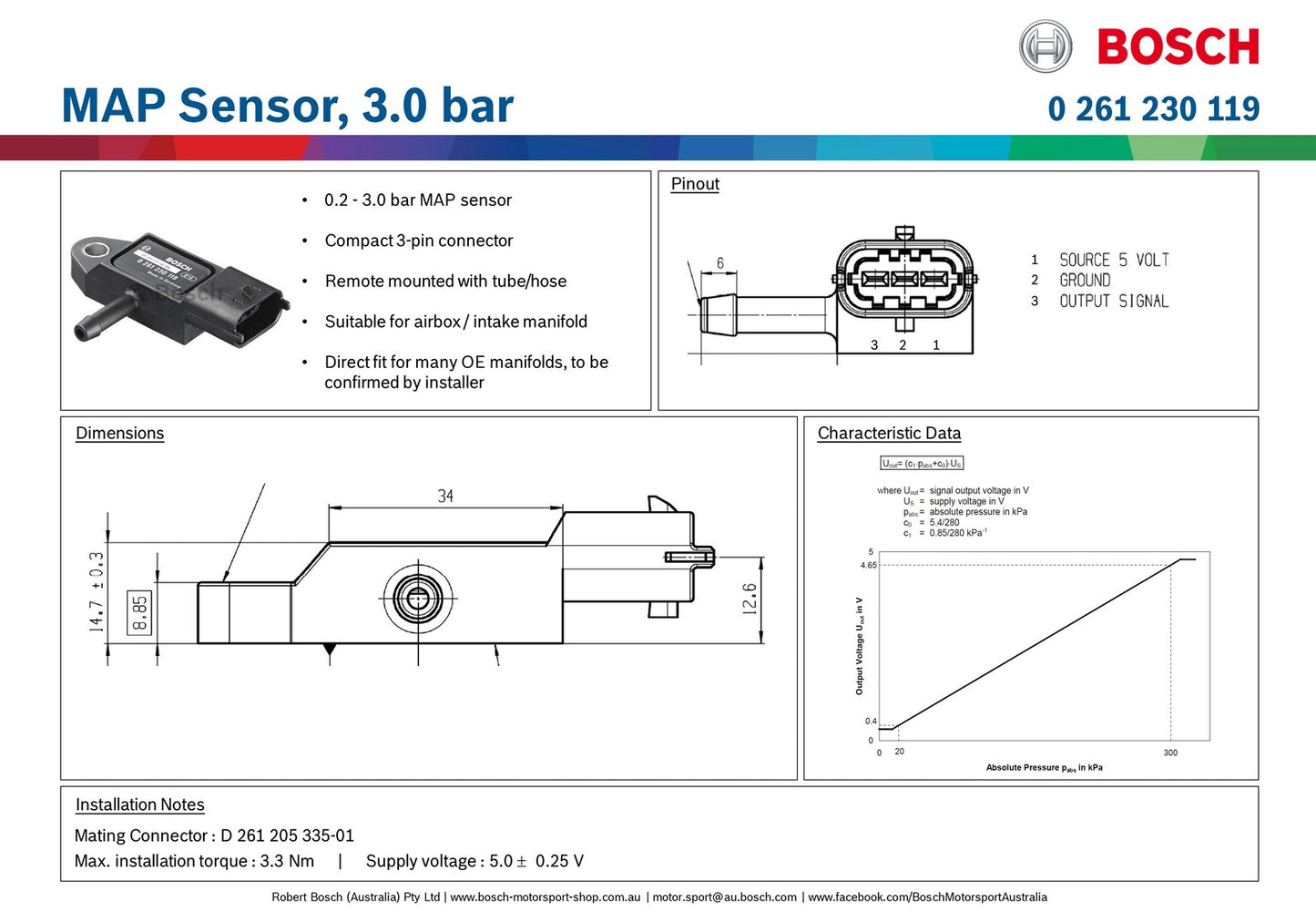 Sensor MAP 3 BAR ALTERNATIVO